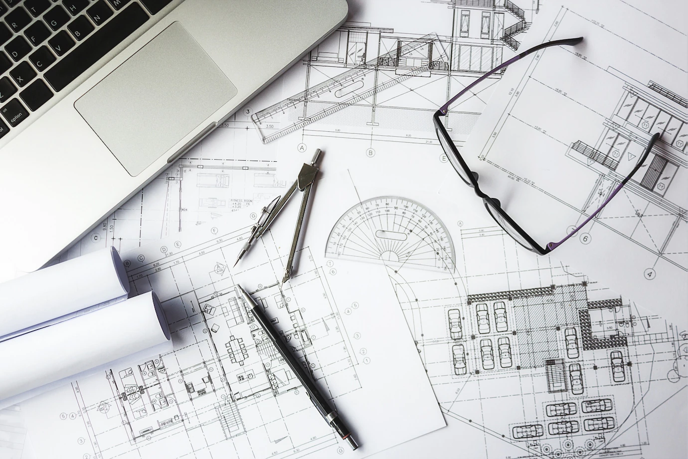 image-engineering-objects-workplace-top-view-construction-concept-engineering-tools-vintage-tone-retro-filter-effect-soft-focus-selective-focus_1418-704